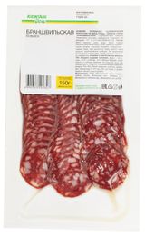 Изображение товара Колбаса сырокопченая «Каждый день» Браунштадская нарезка, 150 г