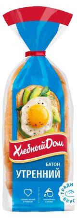 Изображение товара Батон пшеничный белый «Хлебный Дом» Утренний нарезка, 400 г