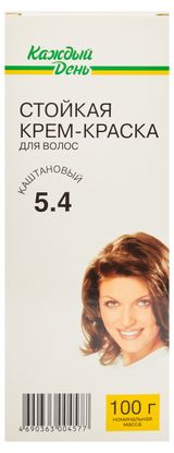 Изображение товара Крем-краска для волос «Каждый день» Каштан тон 5.4, 100 г