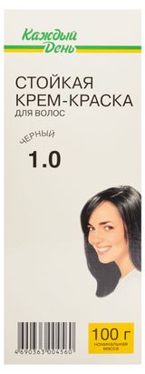 Изображение товара Крем-краска для волос «Каждый день» Черный тон 1.0, 100 г