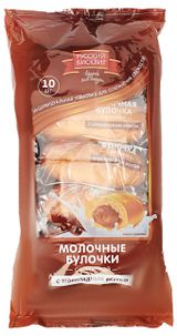 Изображение товара Булочки сдобные «Русский бисквит» молочные с начинкой с шоколадным вкусом, 350 г