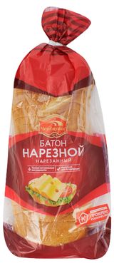 Изображение товара Батон пшеничный нарезной белый «Черемушки» нарезка, 400 г