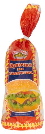 Изображение товара Булочки пшеничные белые «Щелковохлеб» с кунжутом для гамбургера 4 шт, 240 г