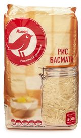 Изображение товара Рис белый АШАН Красная птица Басмати Пакистан, 500 г