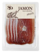 Изображение товара Вяленое мясо Хамон сыровяленый «Сытный Дом» Мраморный окорок из свинины нарезка, 70 г