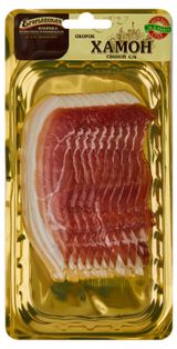 Изображение товара Вяленое мясо Хамон сырокопчёный «Егорьевская КГФ» Окорок свиной нарезка, 55 г