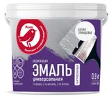 Изображение товара Эмаль универсальная АШАН Красная птица белая глянцевая, 900 г