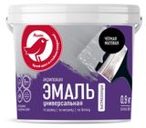 Изображение товара Эмаль универсальная АШАН Красная птица черная матовая, 900 г