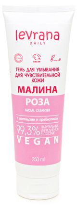 Изображение товара Гель для умывания Levrana Daily для чувствительной кожи Малина и роза с протеинами и пребиотиком, 250 мл