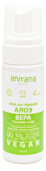 Изображение товара Пенка для умывания Levrana Daily Алоэ вера с гиалуроновой кислотой и экстрактом морских водорослей, 150 мл