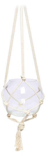 Изображение товара Ваза «ЭВИС» Шаровая стеклянная прозрачная в декоративной сетке Ø21x19 см