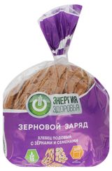 Изображение товара Хлебец ржано-пшеничный серый «Хлебный Дом» Зерновой заряд подовой с отрубями, семенами льна и подсолнечника на закваске нарезка, 300 г