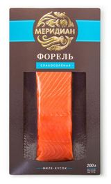 Изображение товара Форель «Меридиан» слабосоленая филе кусок, 200 г