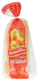 Изображение товара Батон пшеничный белый «Хлебный Дом» Звездный нарезка, 350 г