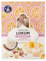 Изображение товара Лукум Vkusnotoria с фундуком в кокосовой стружке без сахара, 250 г