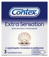 Изображение товара Презервативы Contex Extra Sensation с крупными точками и ребрами Таиланд, 3 шт