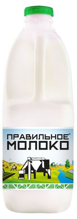 Изображение товара Молоко пастеризованное питьевое «Правильное Молоко» 2,5% БЗМЖ, 900 мл