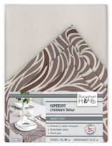 Изображение товара Комплект столового белья «Волшебная Ночь» Экрю/Файбер, скатерть 165х200 см + салфетки 4 шт 35х45 см