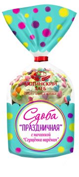 Изображение товара Кулич Пасхальный сдобный «Аютинский Хлеб» Сдоба праздничная с начинкой вареная сгущенка, 130 г