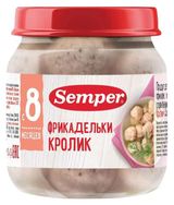 Изображение товара Пюре мясное Semper Фрикадельки из кролик с 8 мес., 100 г