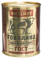 Изображение товара Говядина тушеная «Семейный бюджет» высший сорт ГОСТ, 338 г