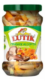 Изображение товара Ассорти грибное LUTIK в маринаде, 314 мл