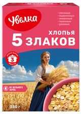 Изображение товара Хлопья пятизерновые «Увелка» тонкие, 350 г