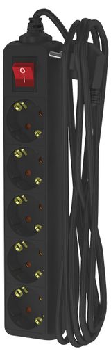 Изображение товара Удлинитель сетевой «Фотон» 5 розеток 3 м черный