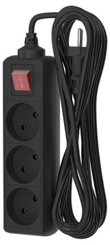 Изображение товара Удлинитель сетевой «Фотон» 3 розетки 5 м черный