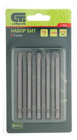 Изображение товара Набор бит «Сибртех» PH2x90, 5 шт