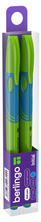 Изображение товара Ручка шариковая Berlingo Initial для левшей светло-синяя 0,7мм, 2 шт