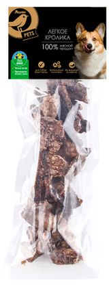 Изображение товара Лакомство для собак АШАН Золотая птица Легкое кролика сушеное, 50 г