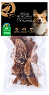 Изображение товара Лакомство для собак АШАН Золотая птица Чипсы из мяса кролика сушеные, 50 г