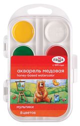 Изображение товара Акварель «Гамма» Мультики медовая, 8 цветов