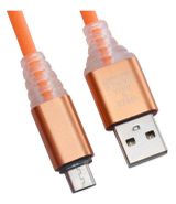 Изображение товара USB кабель Liberty Project Micro USB Змея LED TPE оранжевый