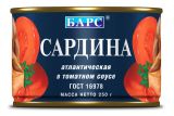 Изображение товара Сардина «БАРС» атлантическая в томатном соусе, 250 г