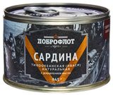 Изображение товара Сардина тихоокеанская «Доброфлот» натуральная с добавлением масла, 245 г