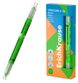Изображение товара Двухсторонний текстмаркер ErichKrause Visioline V-16 Brush Neon зеленый, 1шт