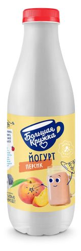 Изображение товара Йогурт «Большая кружка» персик 2,5% БЗМЖ, 800 г