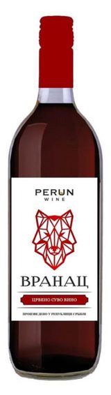 Изображение товара Вино Perun Вранац красное сухое Сербия, 1 л