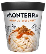 Изображение товара Мороженое сливочное Monterra Пломбир с кленовым сиропом и кусочками карамелизованных грецких орехов, 480 мл
