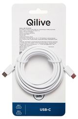 Изображение товара Кабель Qilive USB-С к USB-С белый, 3 м