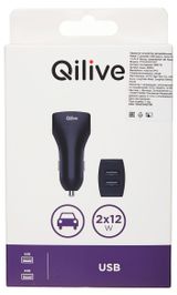 Изображение товара Устройство зарядное автомобильное Qilive 2 USB 2X2.4A черный