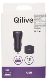 Изображение товара Устройство зарядное автомобильное Qilive 1 USB 3A черный