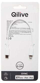 Изображение товара Кабель Qilive USB-С + 8 PIN белый, 0,2 м