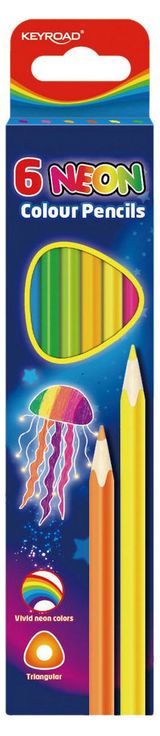 Изображение товара Карандаши цветные KEYROAD Neon, 6 цветов
