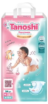 Изображение товара Подгузники для детей Tanoshi  L 8-13 кг, 54 шт