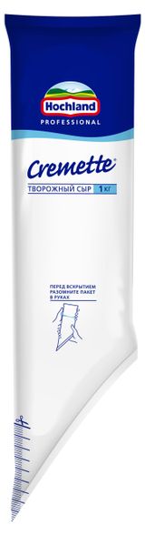 Изображение товара Сыр творожный Cremette Hochland в кулинарном пакете 65% БЗМЖ, 1 кг