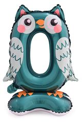 Изображение товара Цифра фольгированная «Веселая затея» 0 Сова на подставке, 56 см