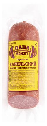Изображение товара Колбаса варено-копченая «Папа Может» Сервелат Карельский, 280 г